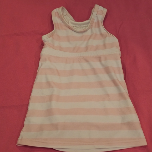 Prodoh Girl's Court to Port Swimdress in Rose Shadow Stripe 12 months - Picture 1 of 3